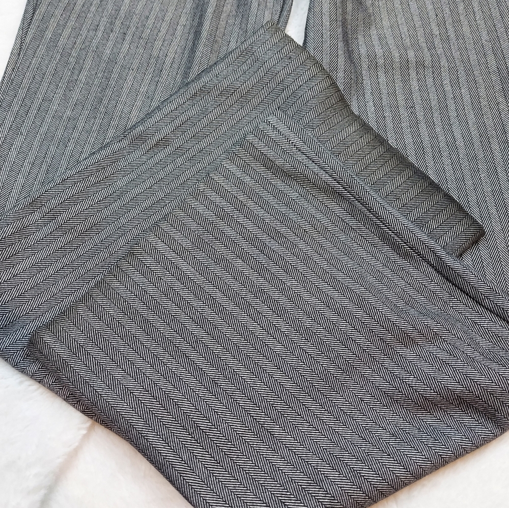 Express Editor Black Gray Striped Mid Rise Trouser Dress Pants Size 2R - Picture 13 of 13